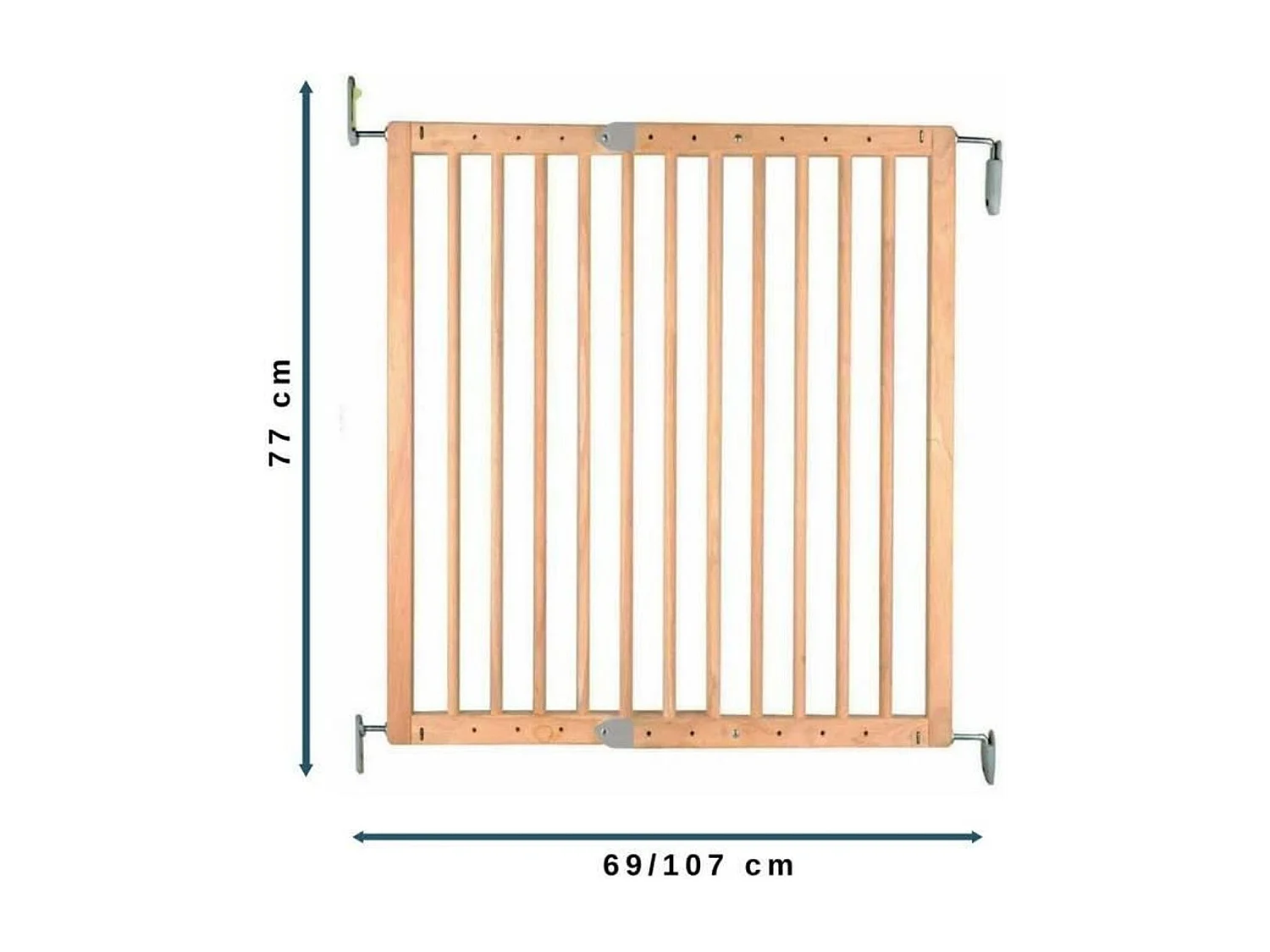 Barrière de sécurité Enfant PRUNE- 69 à 107 cm - Bois - Pivotante - Ouverture facile