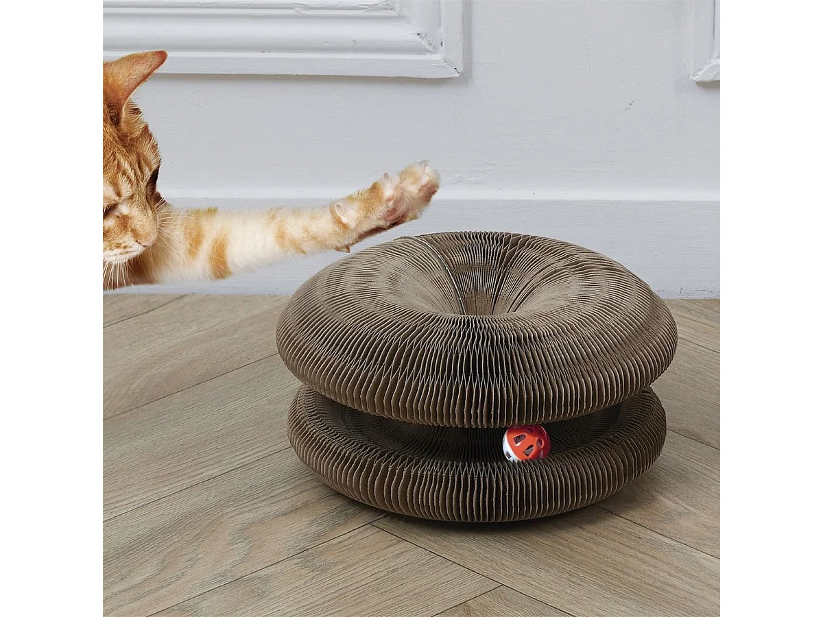 Jeu griffoir pour chat pliable avec 1 balle