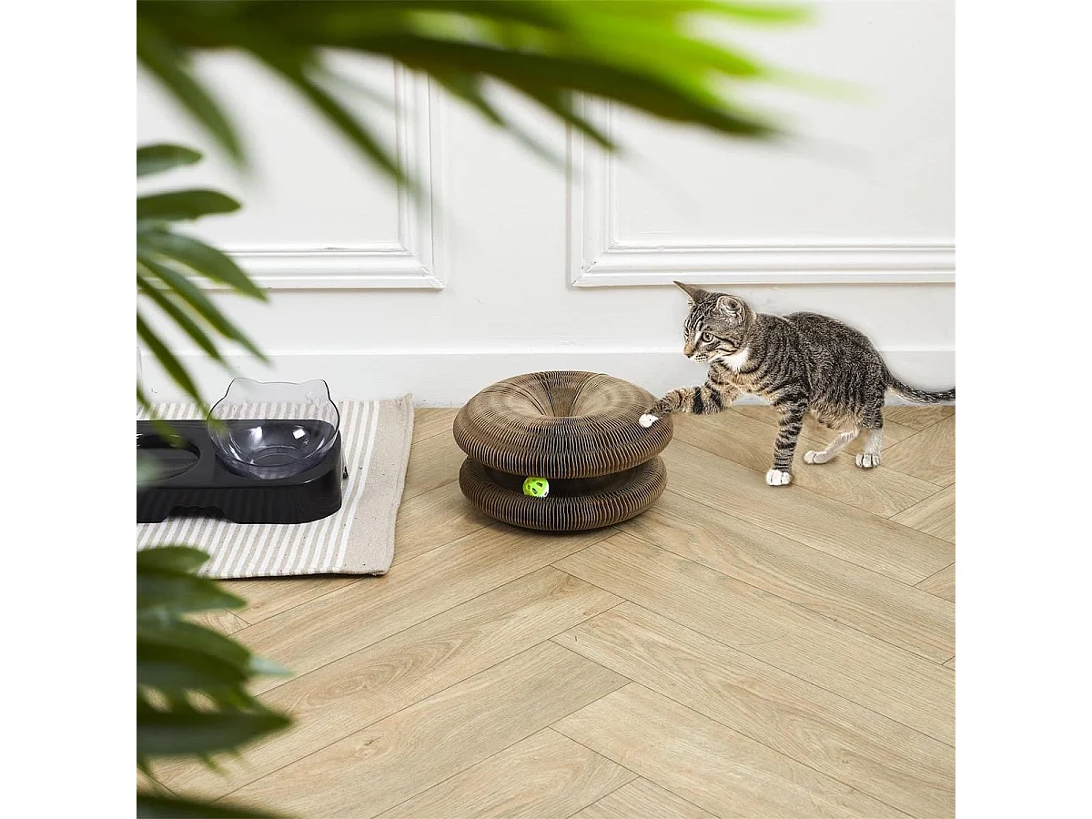 Jeu griffoir pour chat pliable avec 1 balle