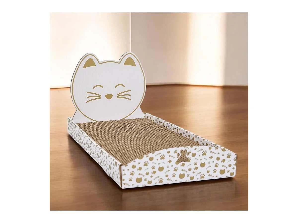 Griffoir pour chat en forme de lit avec tête de lit déco chat