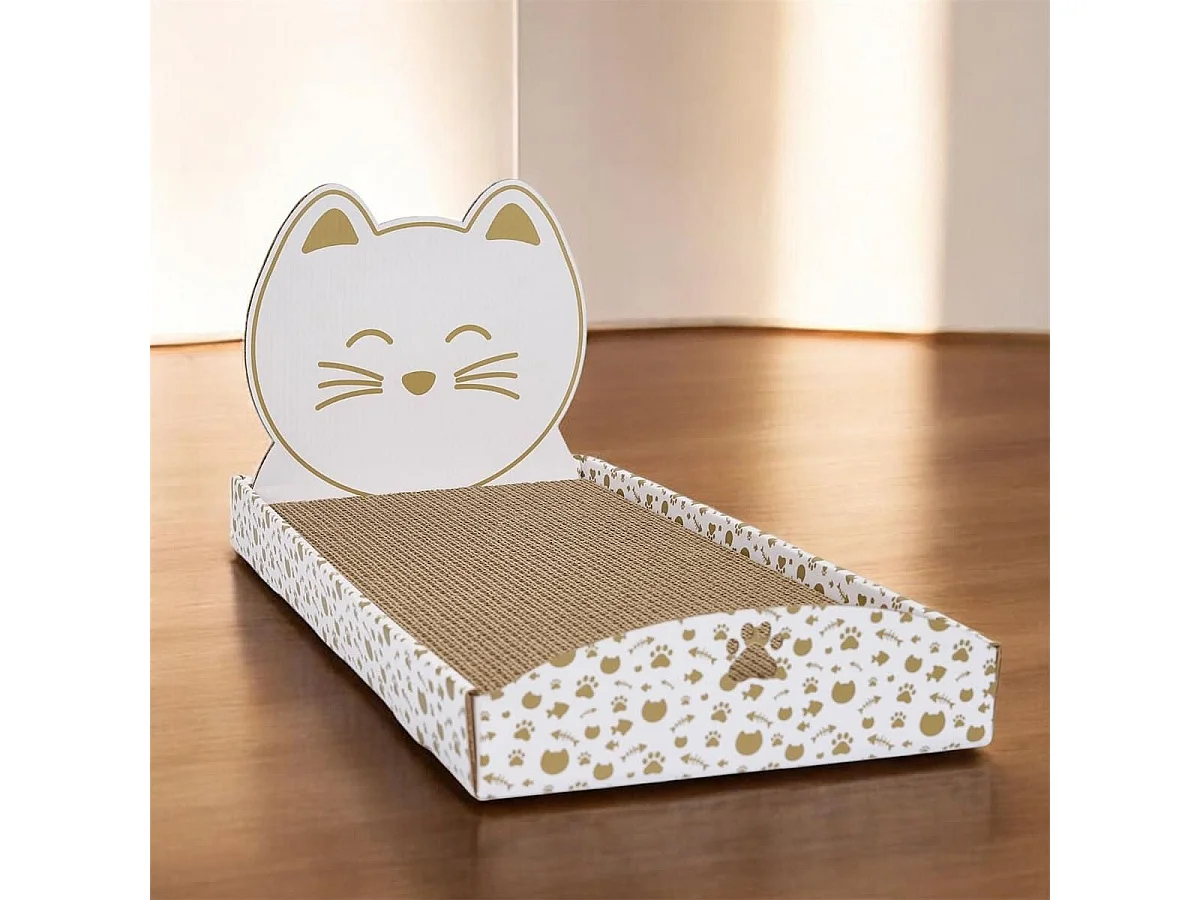 Griffoir pour chat en forme de lit avec tête de lit déco chat