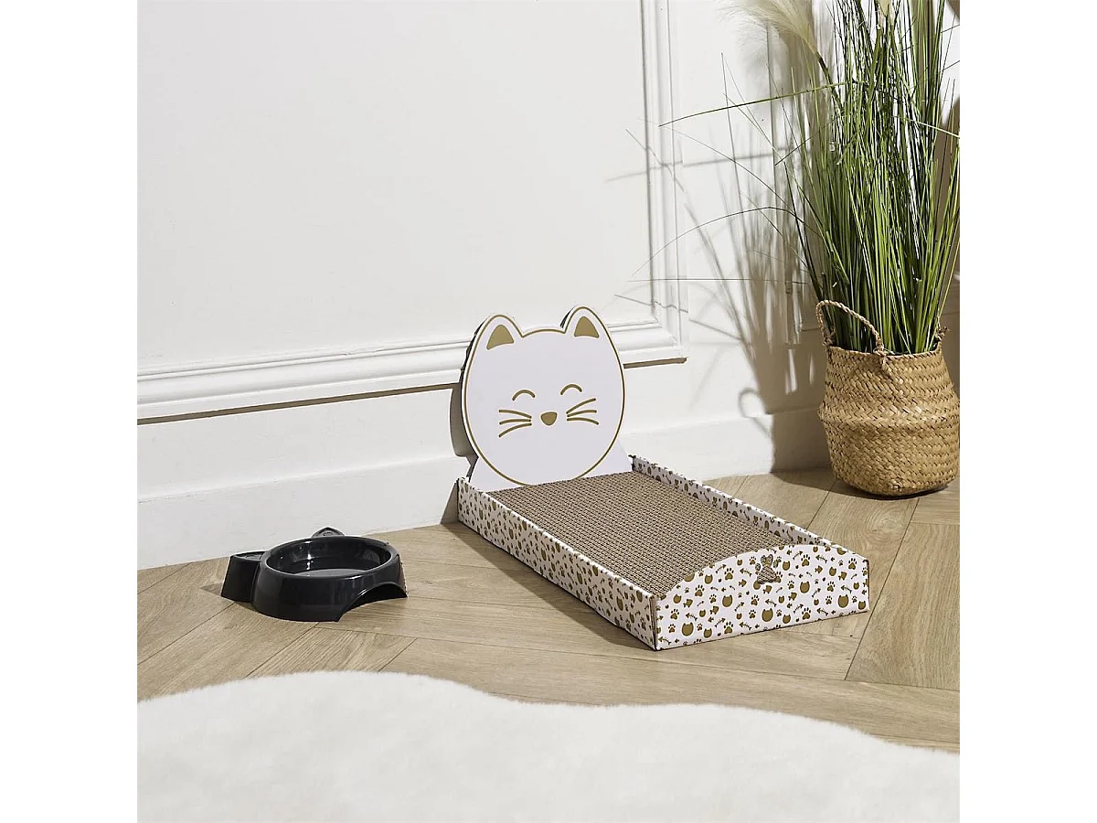 Griffoir pour chat en forme de lit avec tête de lit déco chat