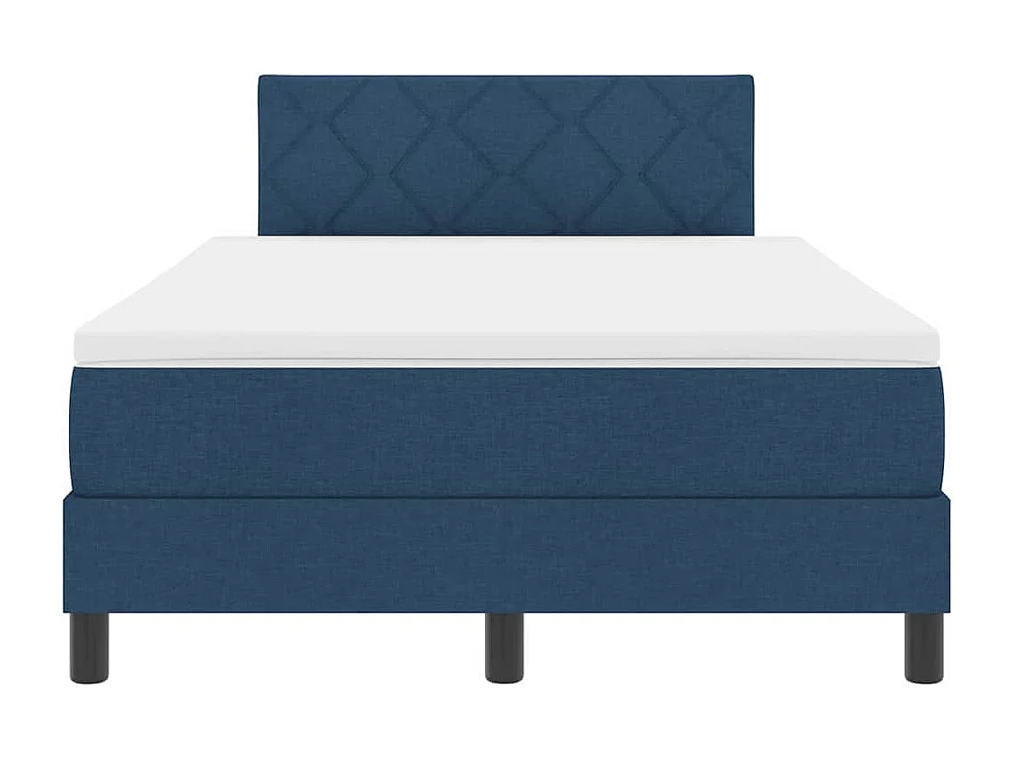 Cadre de lit avec matelas Bleu 120 x 200 cm tissu