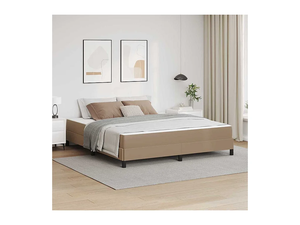 Cama con colchón Capuchino 180 x 200 cm Cuero sintético