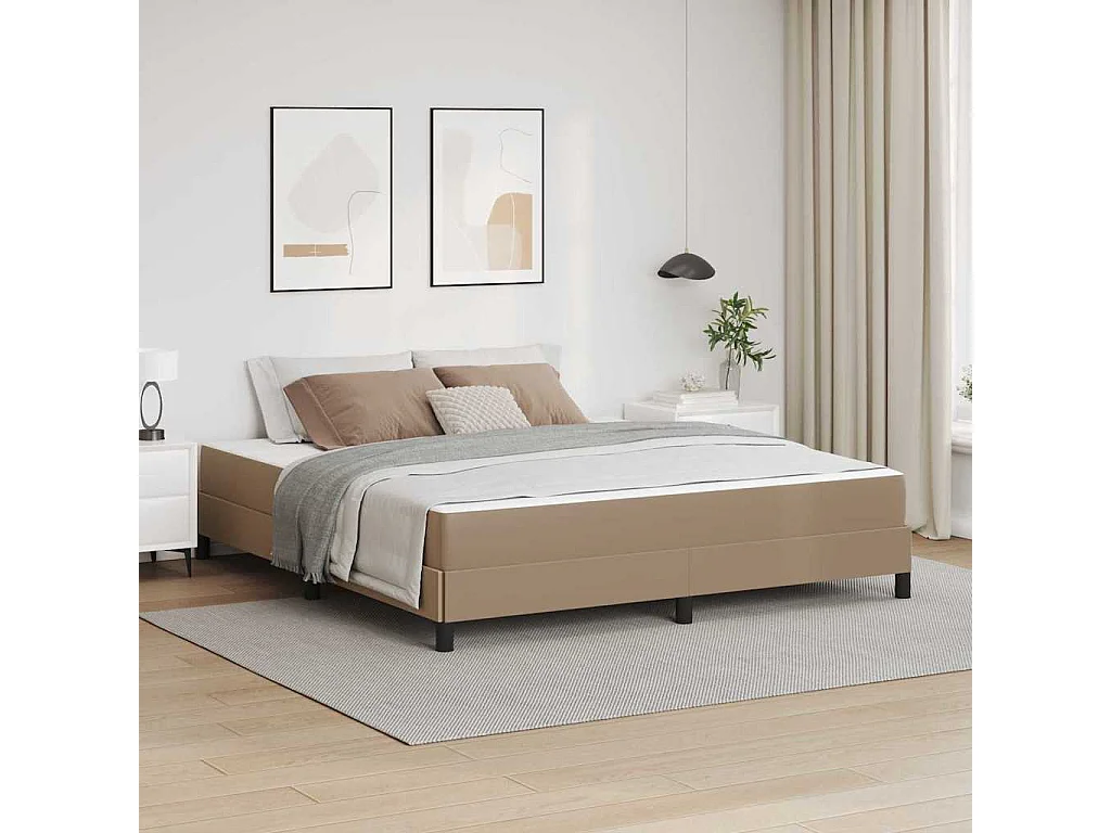 Cama com colchão Cappuccino 180 x 200 cm Couro sintético