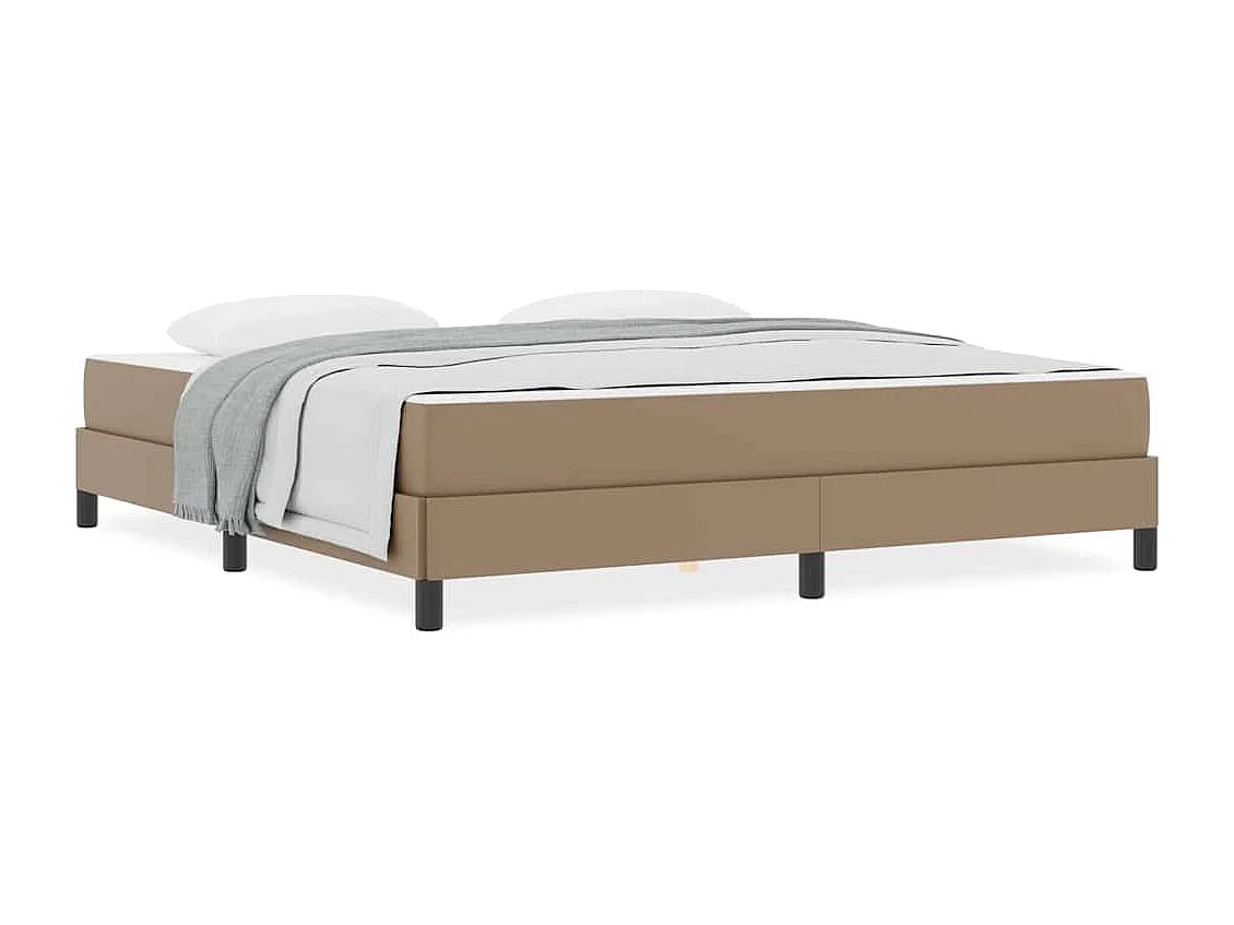 Cama com colchão Cappuccino 180 x 200 cm Couro sintético