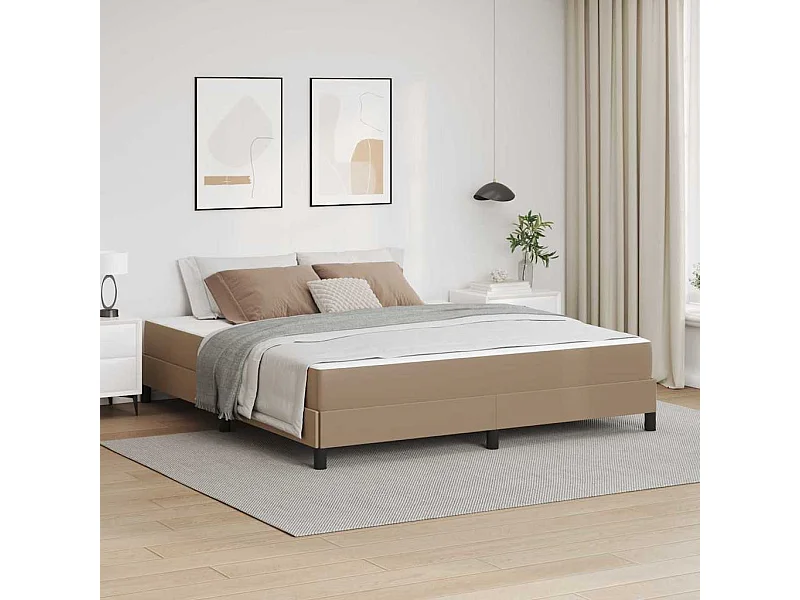 Cama com colchão Cappuccino 180 x 200 cm Couro sintético