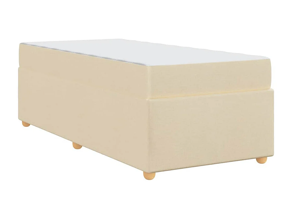 Cadre de lit avec matelas Crème 80 x 200 cm tissu