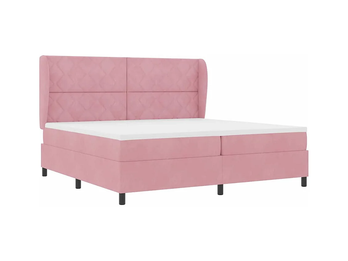 Cadre de lit avec matelas Rose 200 x 200 cm Velours