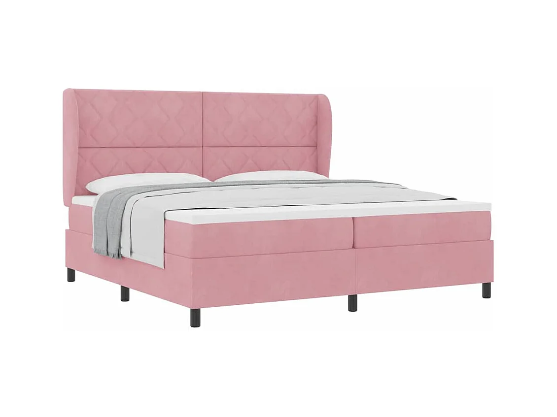 Cadre de lit avec matelas Rose 200 x 200 cm Velours