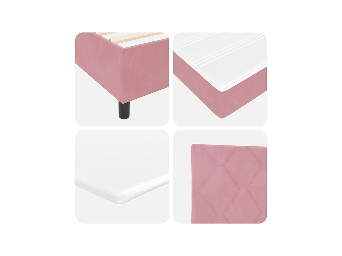 Cadre de lit avec matelas Rose 200 x 200 cm Velours