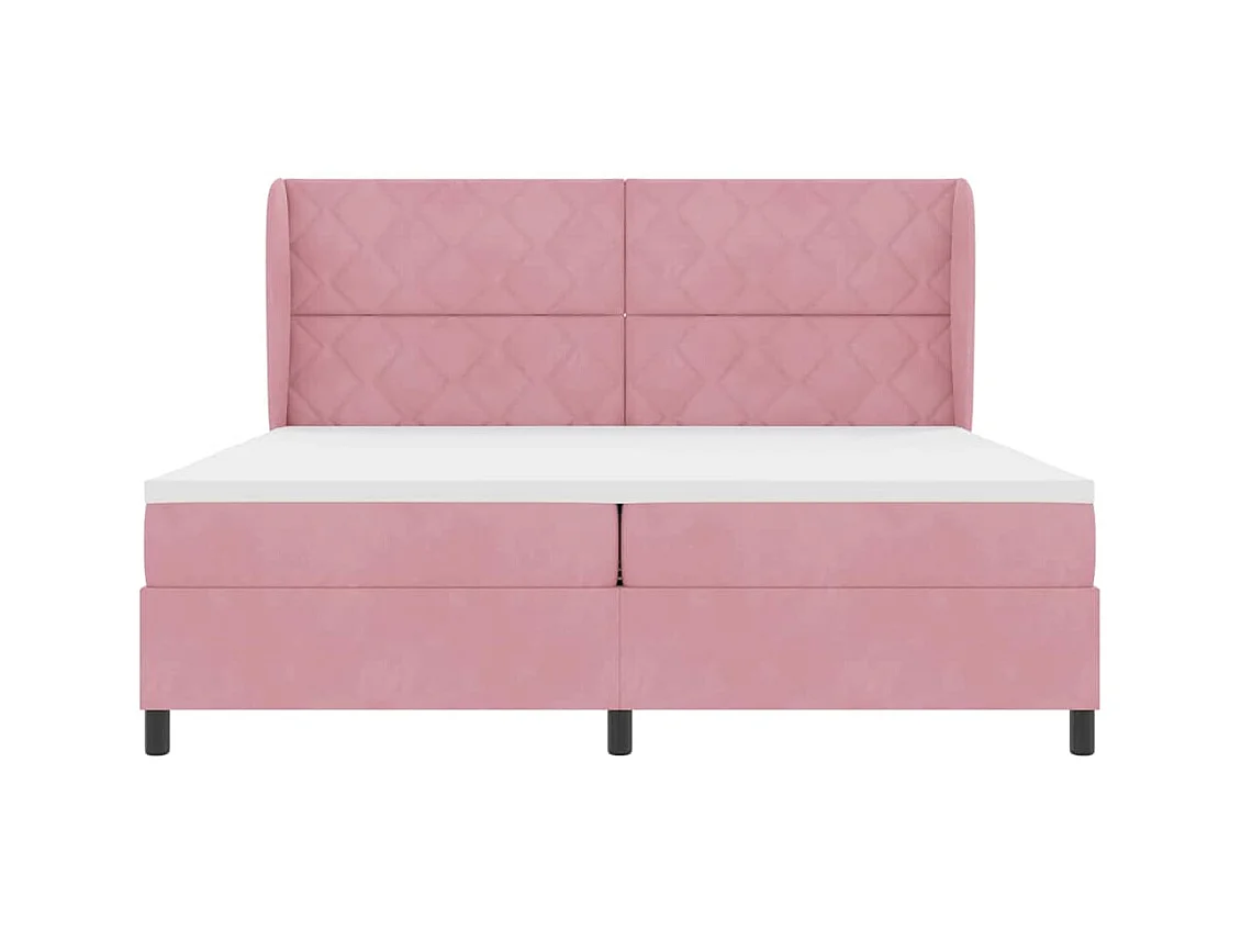 Cadre de lit avec matelas Rose 200 x 200 cm Velours