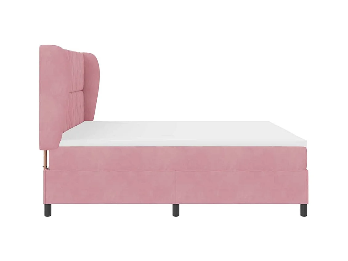 Cadre de lit avec matelas Rose 200 x 200 cm Velours