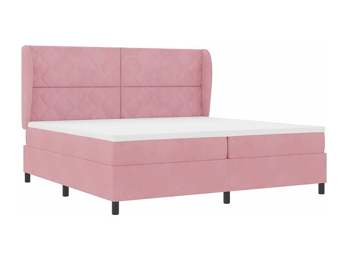 Cadre de lit avec matelas Rose 200 x 200 cm Velours
