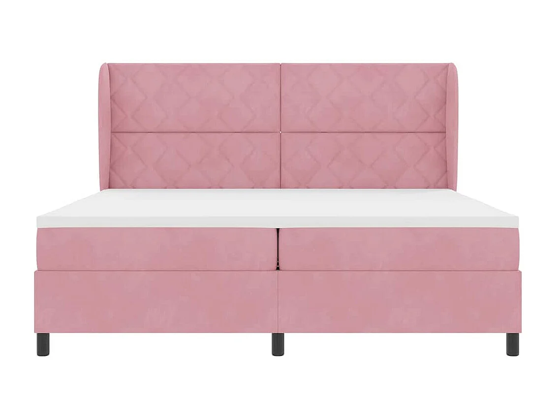Cadre de lit avec matelas Rose 200 x 200 cm Velours