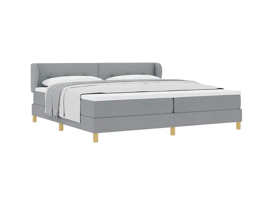Cadre de lit avec Matelas Crème 90x200 cm Tissu Gris clair