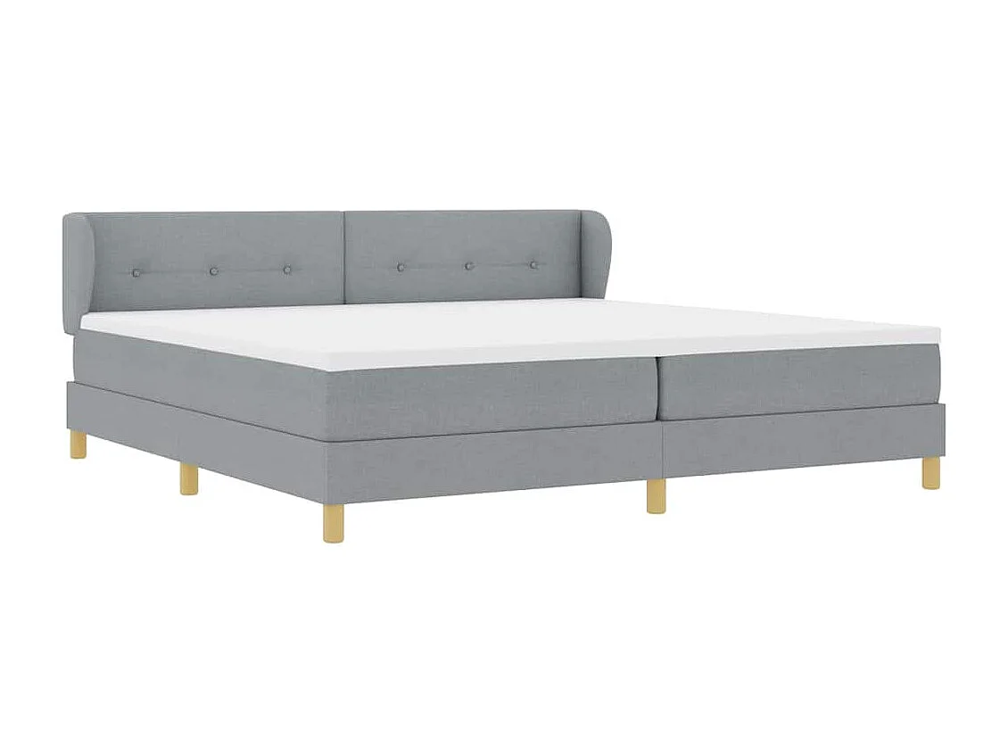 Cadre de lit avec Matelas Crème 90x200 cm Tissu Gris clair
