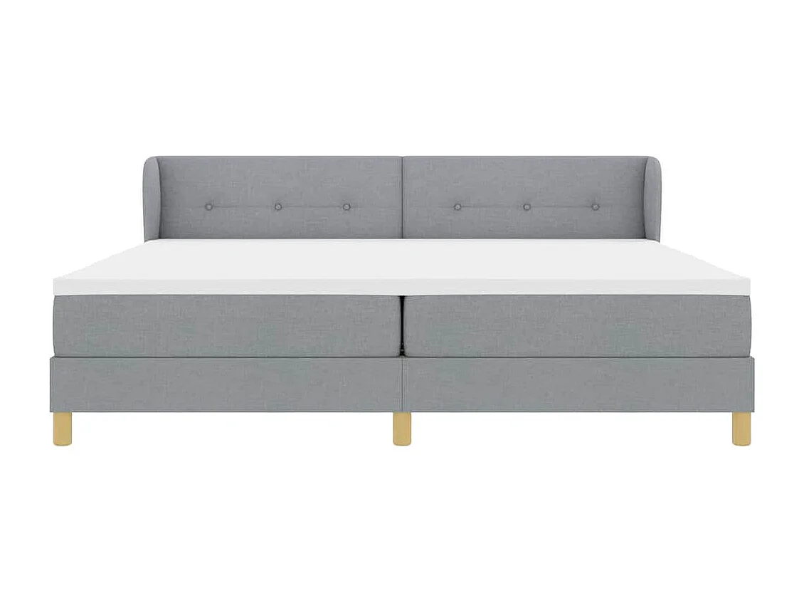 Cadre de lit avec Matelas Crème 90x200 cm Tissu Gris clair