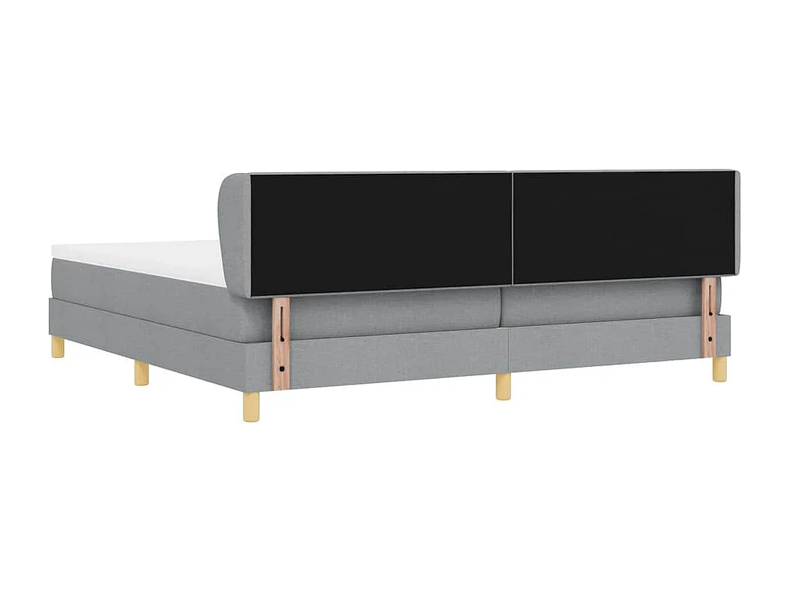 Cadre de lit avec Matelas Crème 90x200 cm Tissu Gris clair