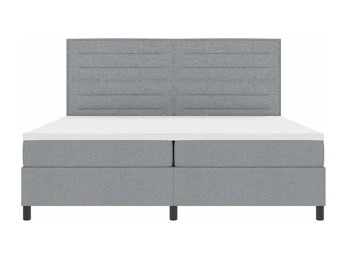 Boxspring bed met matras Lichtgrijs 200 x 200 cm Stof