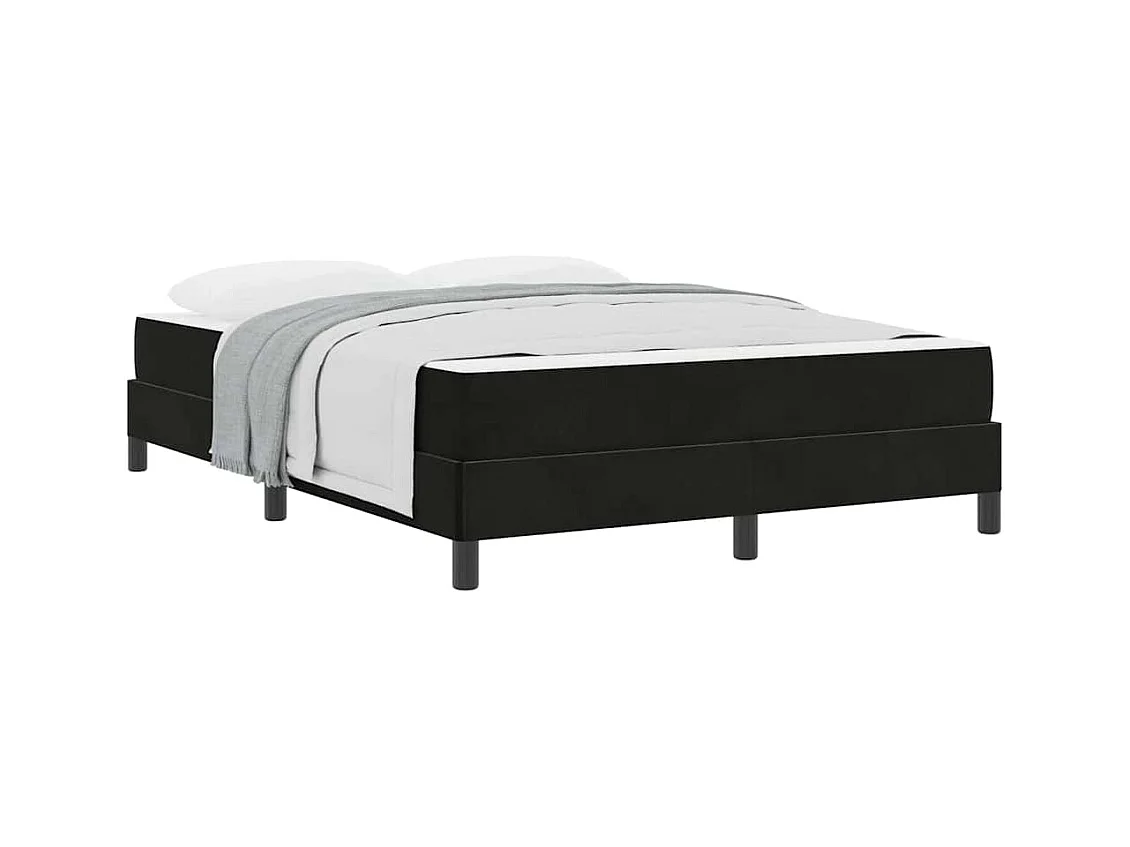 Cadre de lit avec matelas Noir 160 x 200 cm Velours
