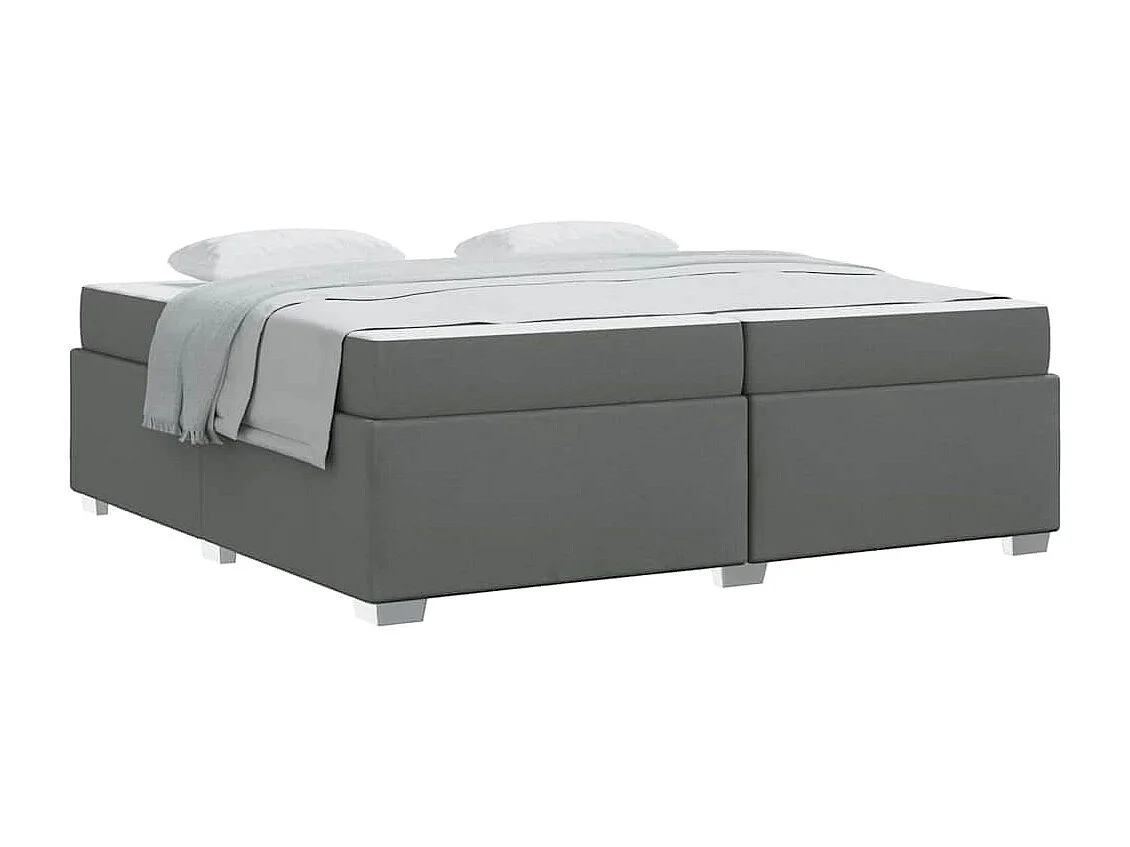 Estructura de cama Gris oscuro 200 x 200 cm tela