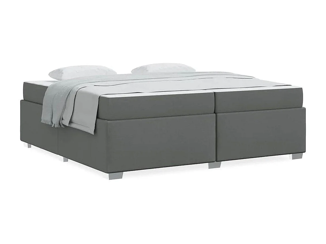 Estructura de cama Gris oscuro 200 x 200 cm tela