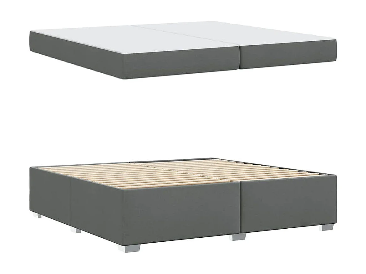 Estructura de cama Gris oscuro 200 x 200 cm tela
