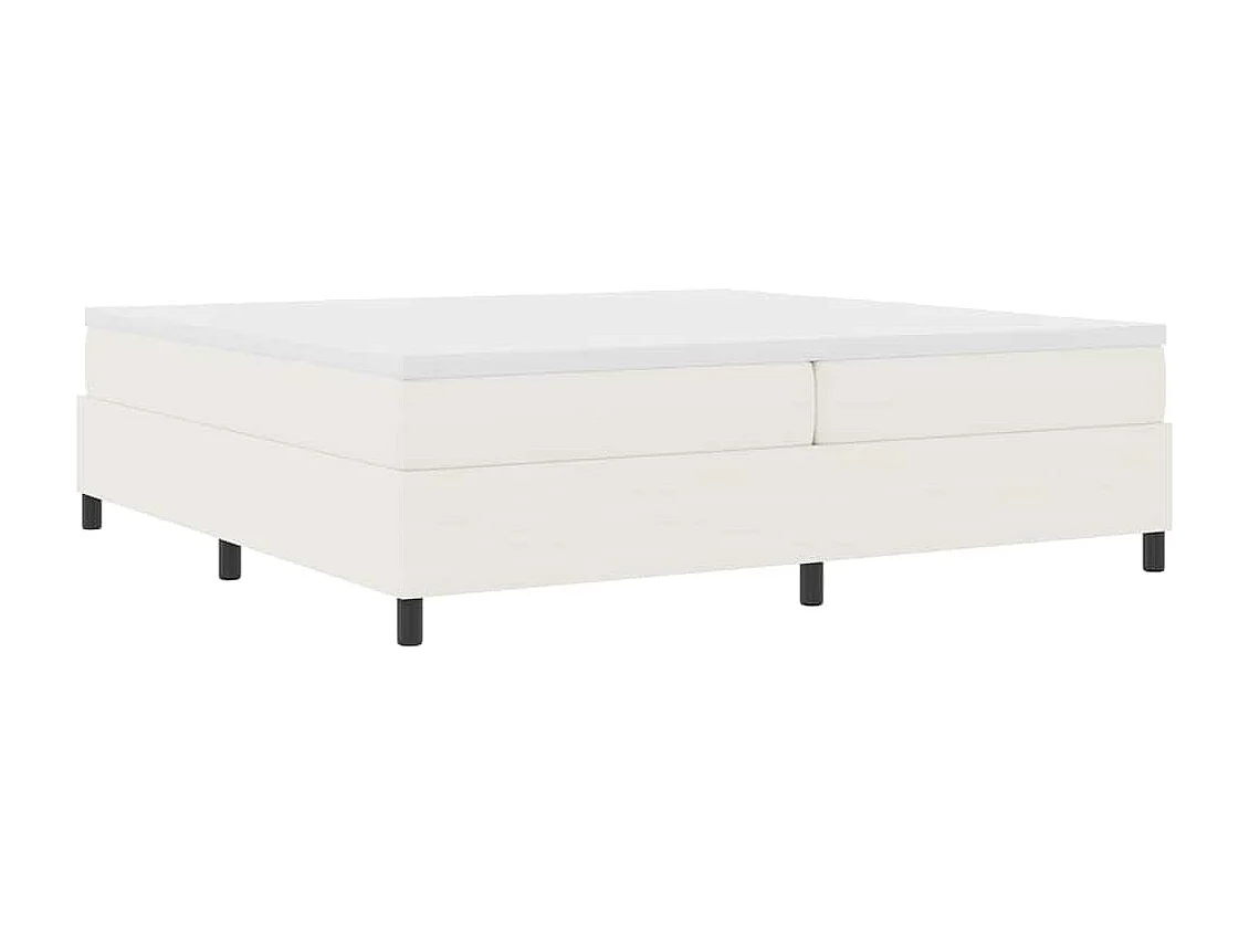 Cama tipo Box Spring Crema 200 x 200 cm Telas de pana