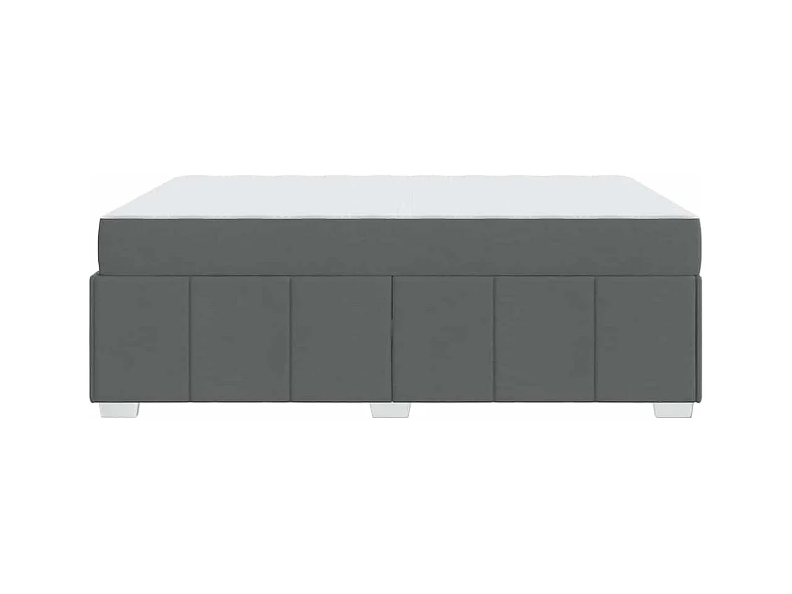 Cadre de lit avec matelas Gris foncé 140 x 200 cm tissu