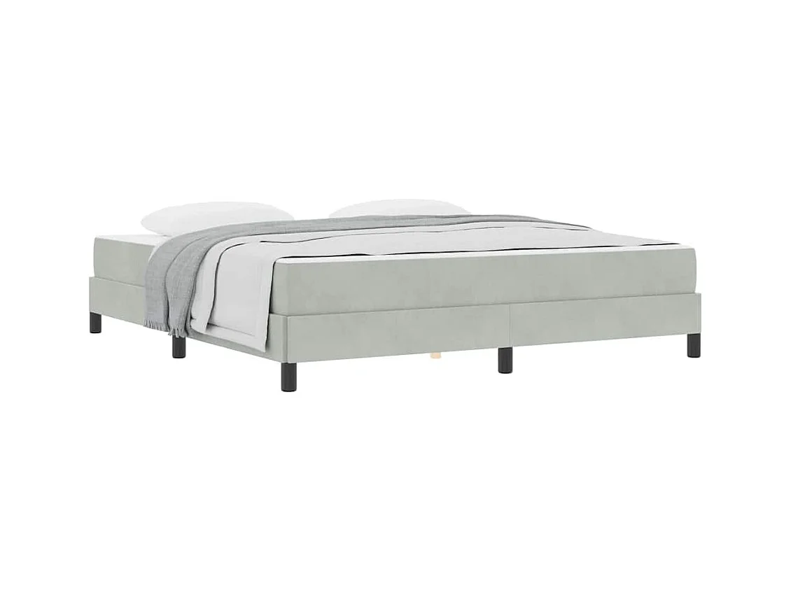 Cadre de lit avec matelas Gris clair 180 x 200 cm Velours