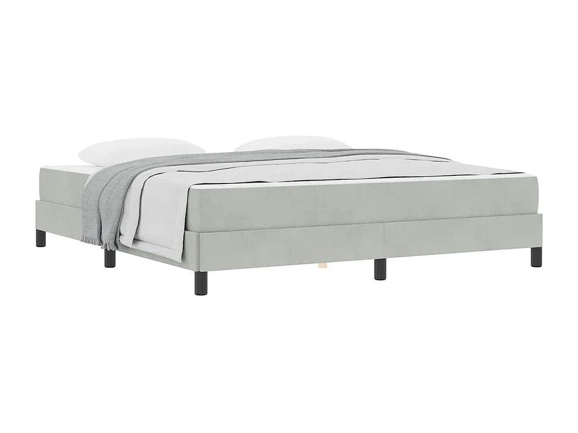 Cadre de lit avec matelas Gris clair 180 x 200 cm Velours