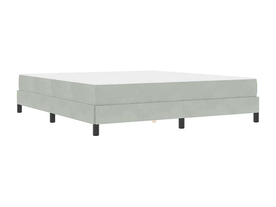 Cadre de lit avec matelas Gris clair 180 x 200 cm Velours