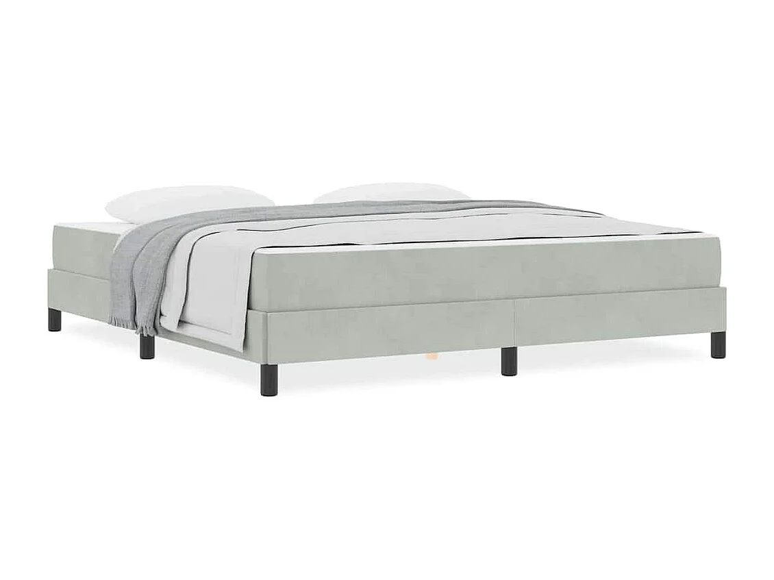 Cadre de lit avec matelas Gris clair 180 x 200 cm Velours