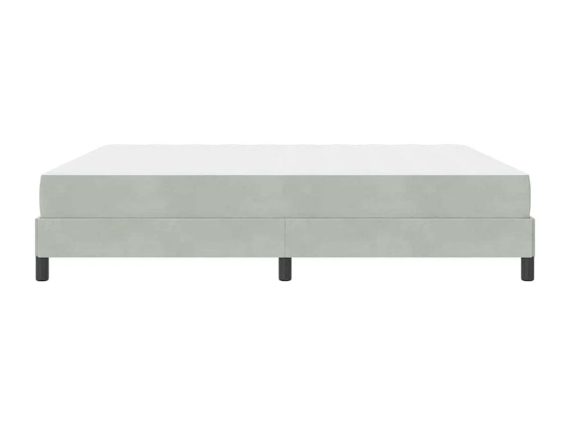 Cadre de lit avec matelas Gris clair 180 x 200 cm Velours