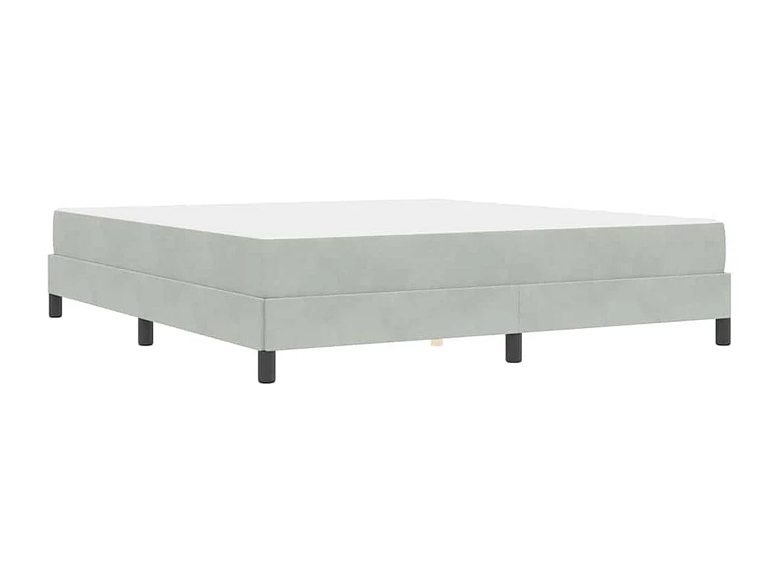 Cadre de lit avec matelas Gris clair 180 x 200 cm Velours