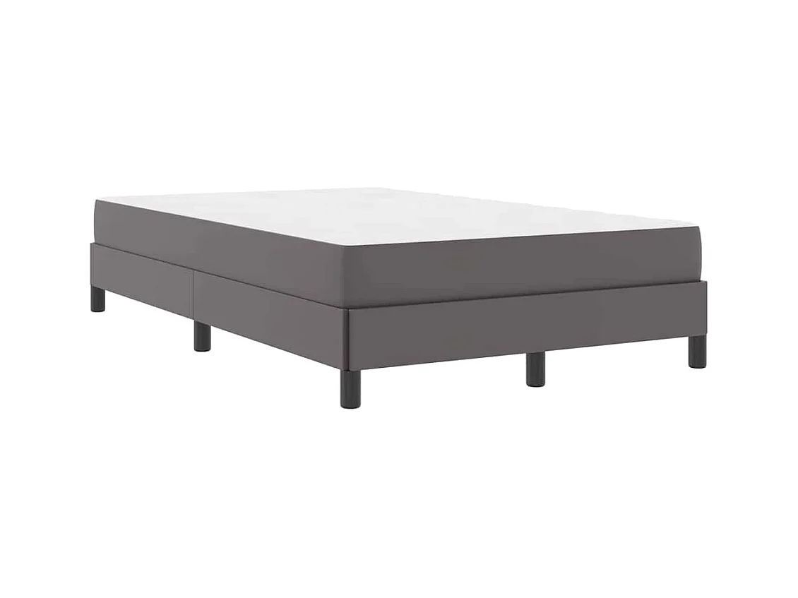 Cadre de lit avec matelas Gris 120 x 200 cm Faux cuir