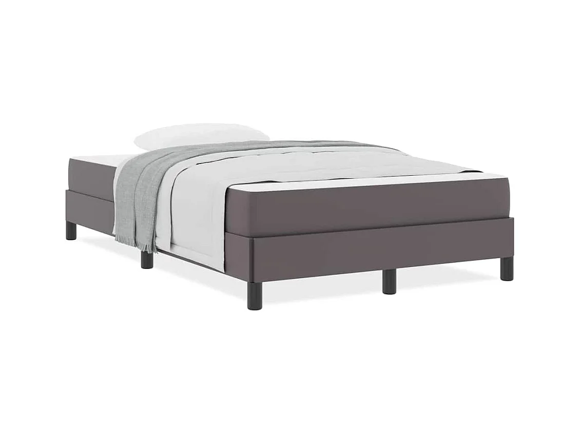 Cadre de lit avec matelas Gris 120 x 200 cm Faux cuir