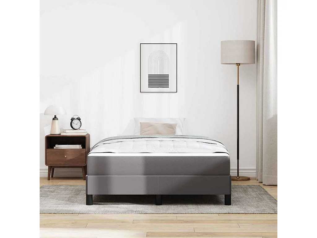 Cama com colchão Cinzeto 120 x 200 cm Couro sintético