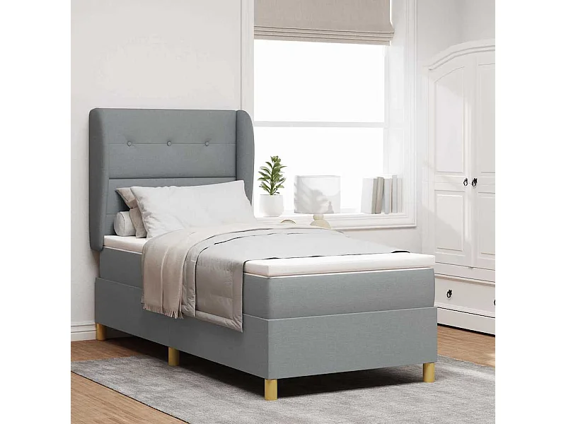 Cadre de lit avec matelas gris foncé 90x190 cm Gris clair
