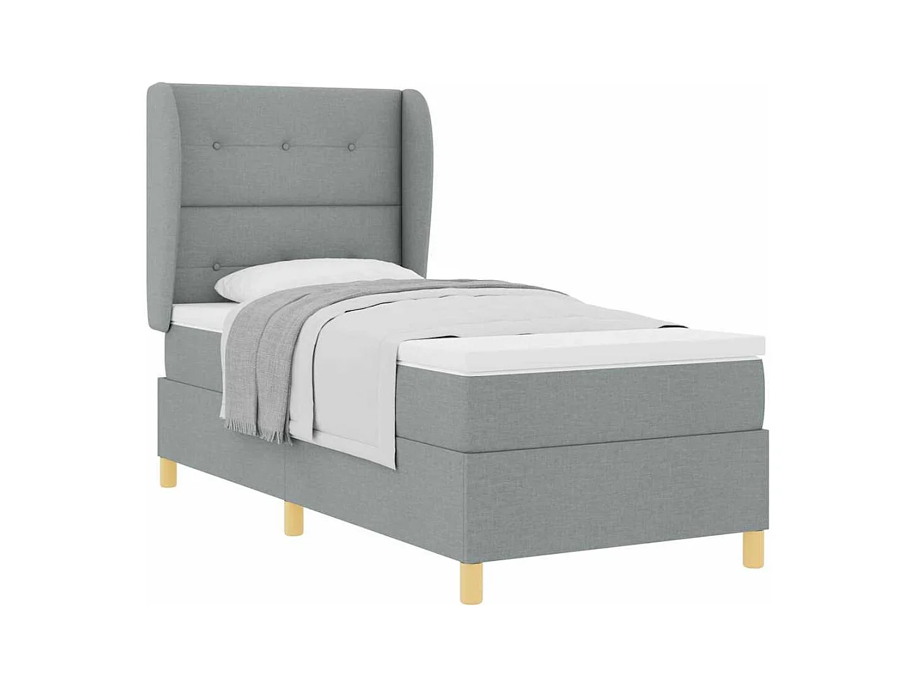 Cadre de lit avec matelas gris foncé 90x190 cm Gris clair