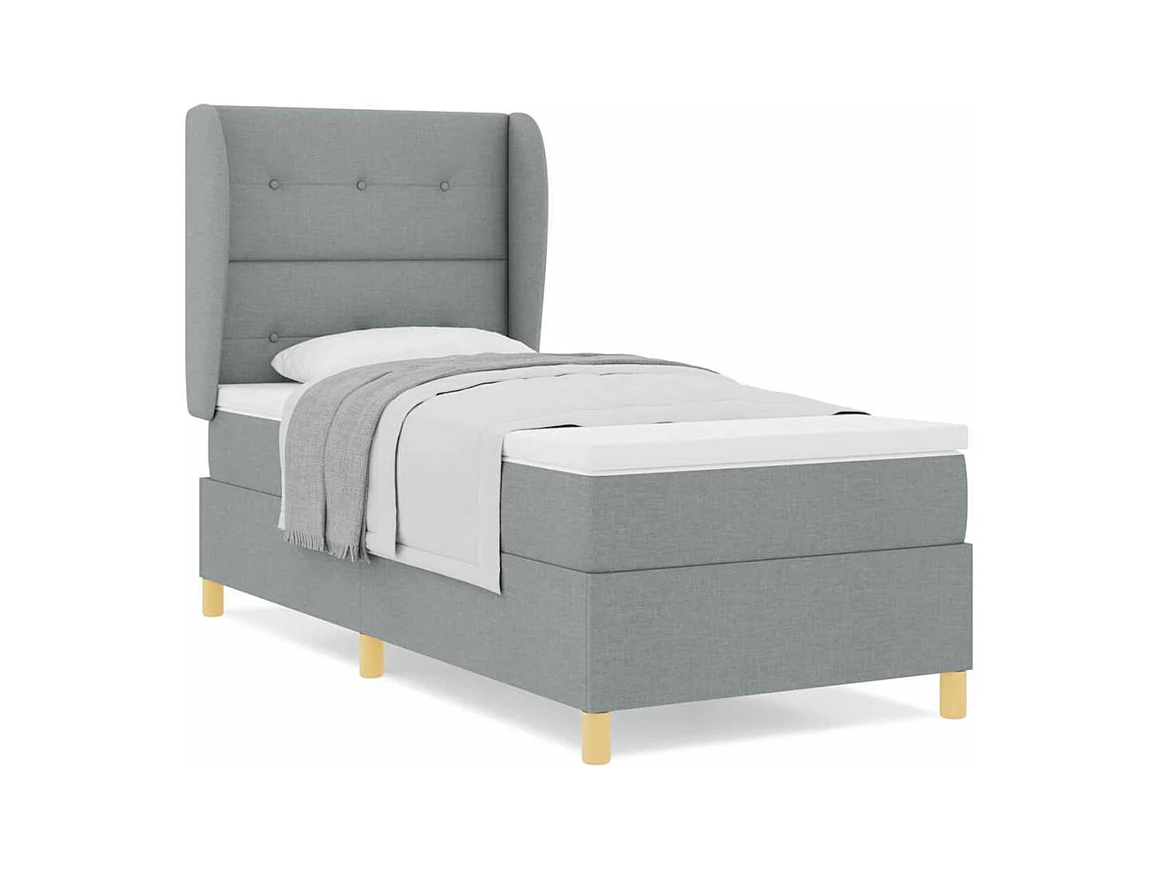 Cadre de lit avec matelas gris foncé 90x190 cm Gris clair