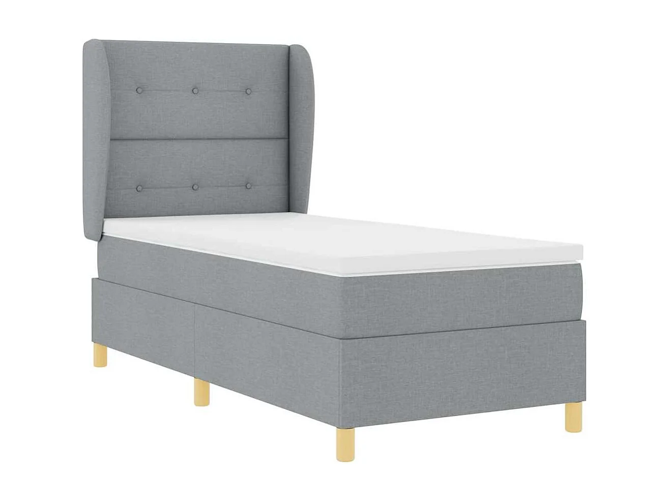 Cadre de lit avec matelas gris foncé 90x190 cm Gris clair