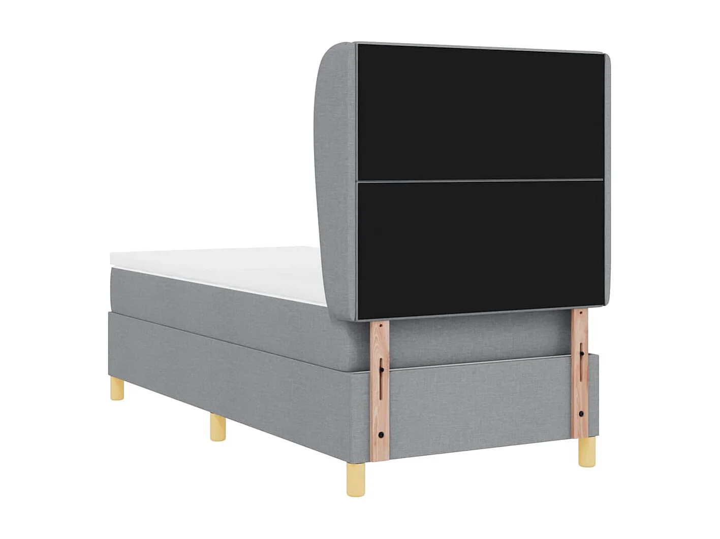 Cadre de lit avec matelas gris foncé 90x190 cm Gris clair