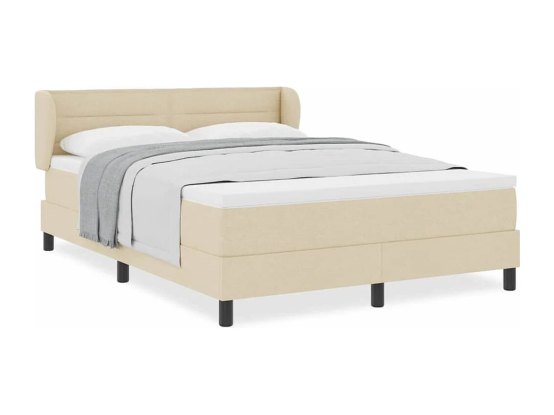 Boxspringbed met matras met matras Crème 160 x 200 cm Stof