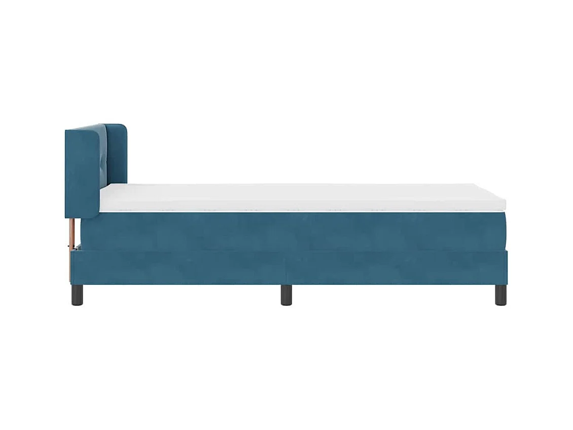 Cadre de lit avec matelas noir 100x200 cm en velours