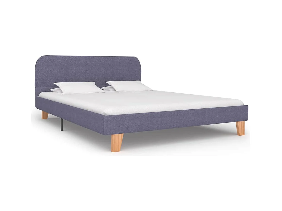 Cadre de lit sans matelas gris clair 135x190 cm