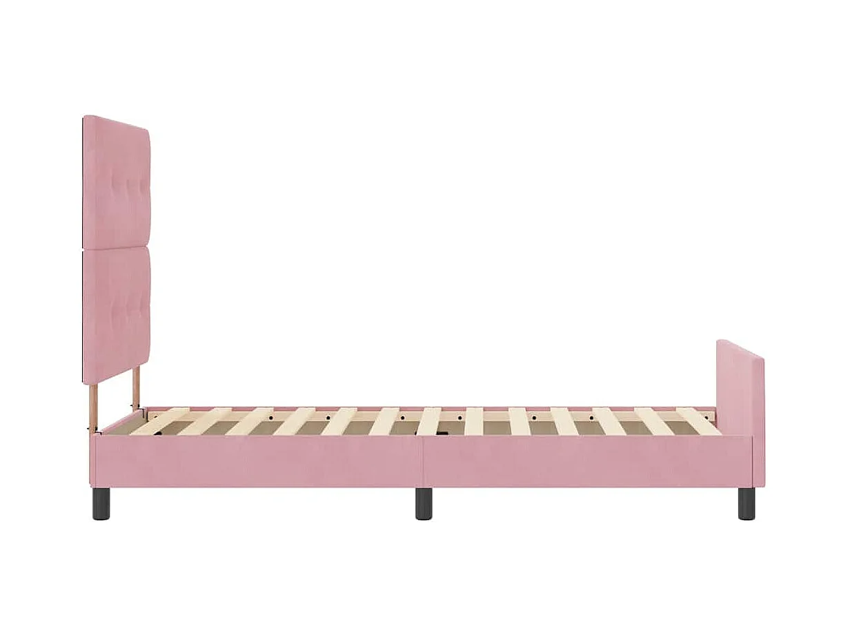 Bedframe met hoofdeinde Roze 90 x 200 cm Fluweel