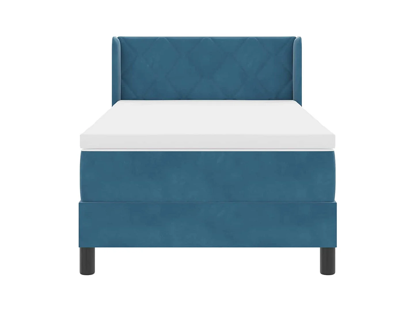 Cadre de lit avec matelas noir 100x200 cm en velours