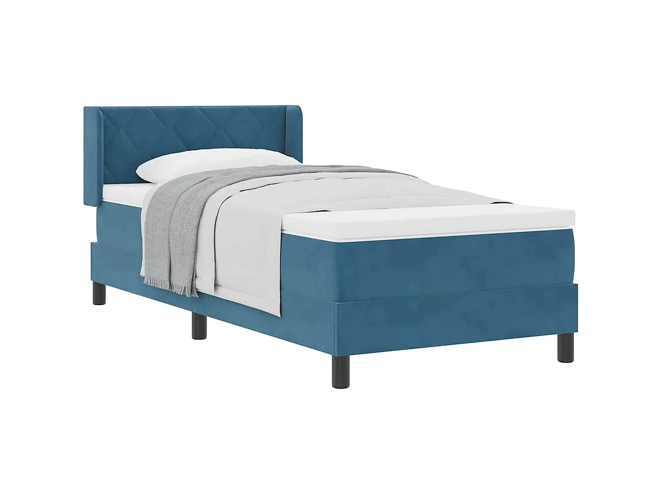 Cama con Somier y Colchón Negra 100x200 cm Terciopelo